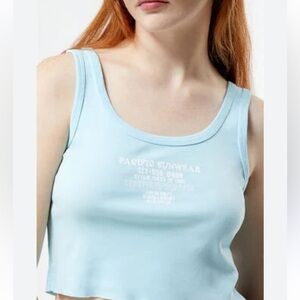 Originality - Light Blue Nashville Tennessee Cropped Scoop Neck Tank Top